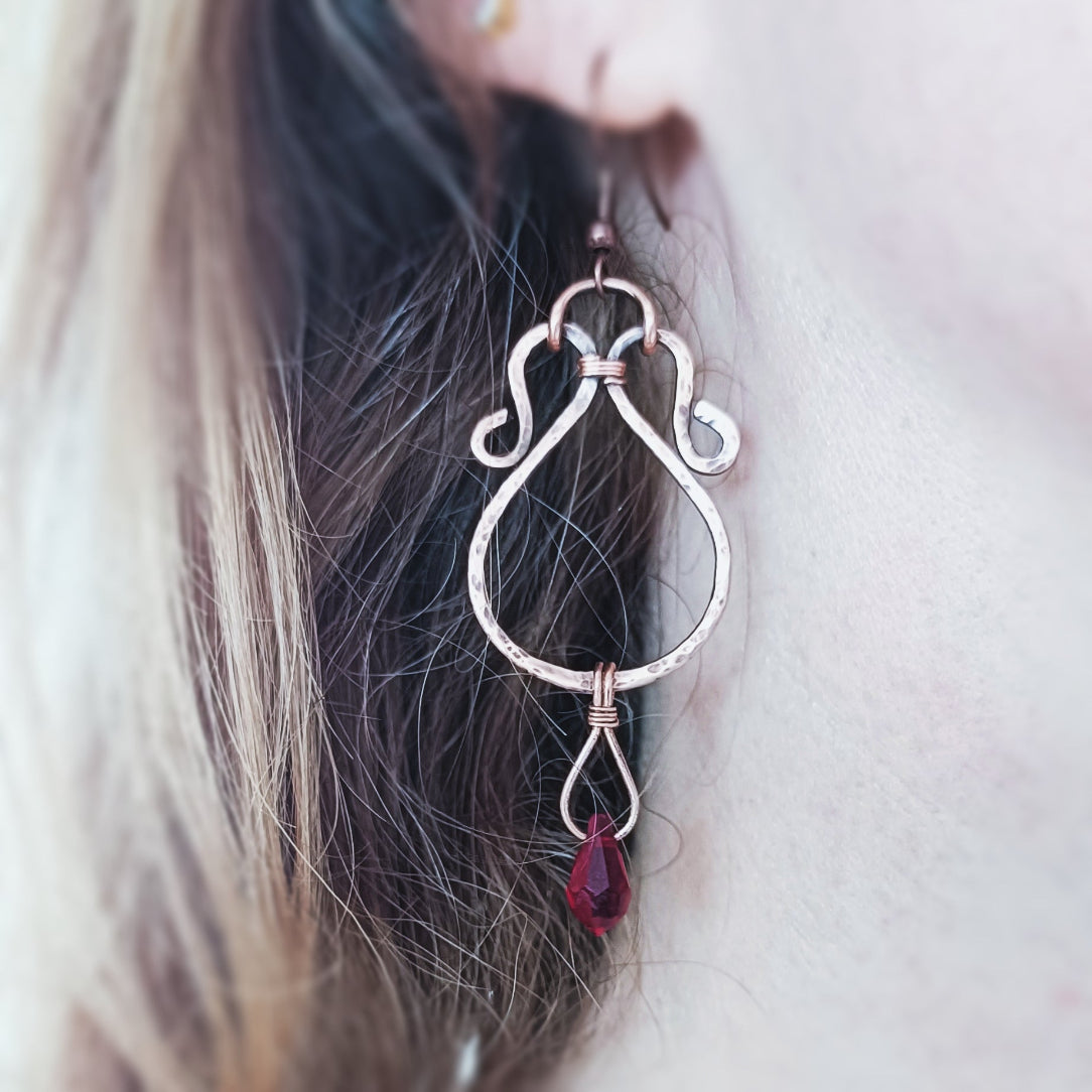 Boucles d'oreilles réalisées à la main, sur modèle