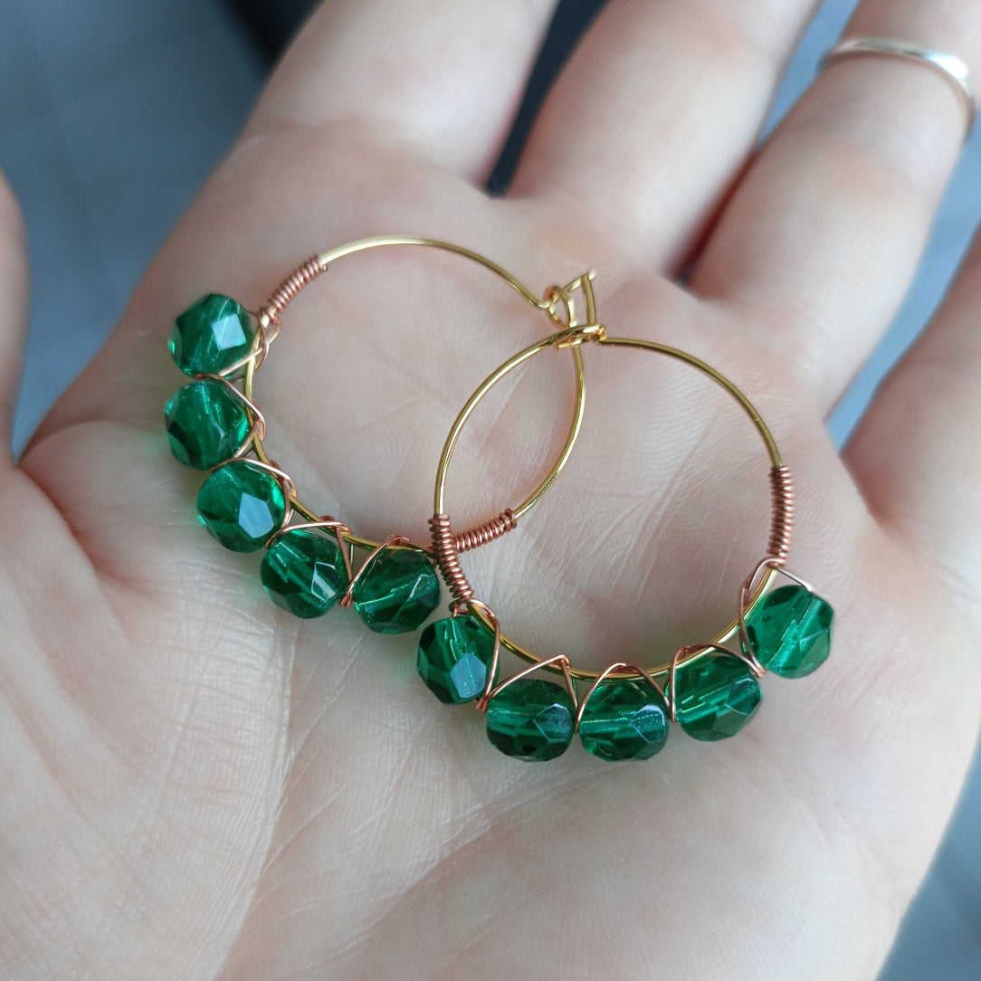 Boucles Saly vert émeraude