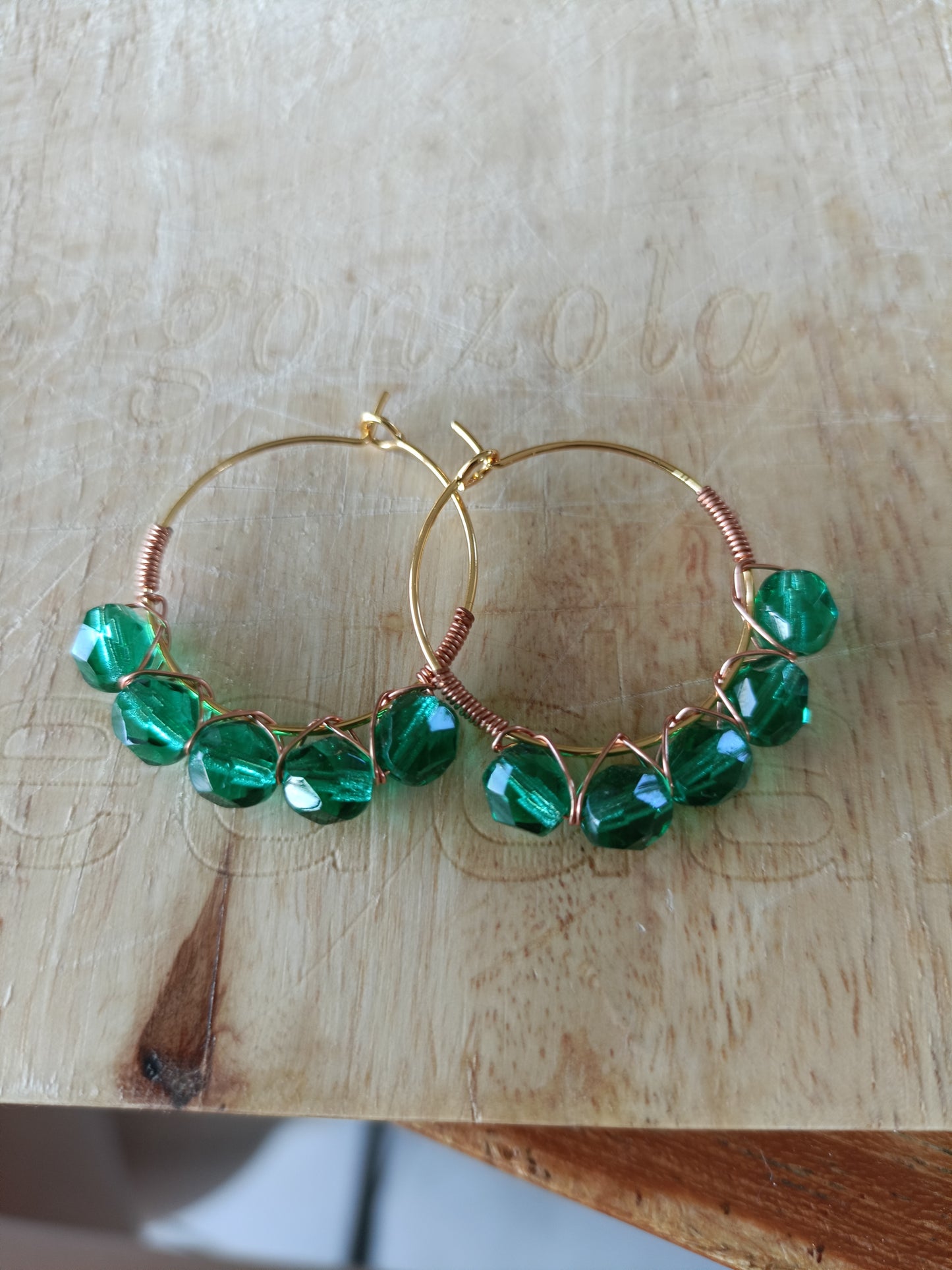 Boucles d'oreilles en laiton doré à l'or fin SALY