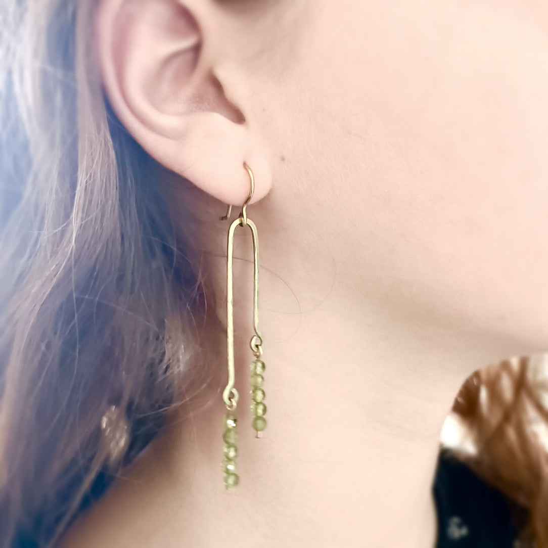Boucles d'oreilles Simone et péridot