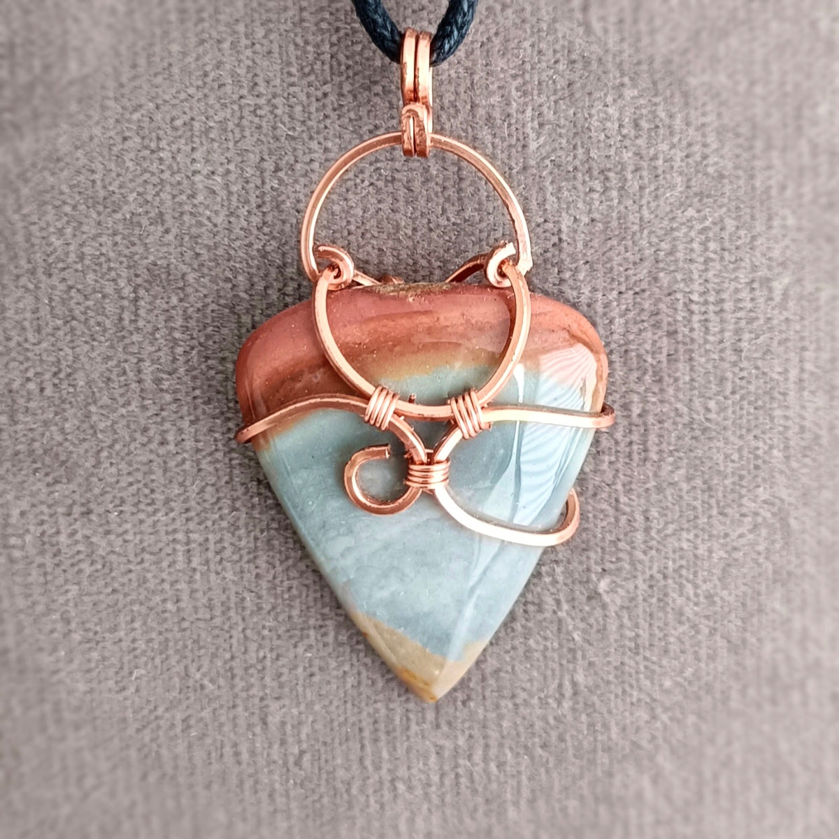 ARIA pendentif tressé - Jaspe Polychrome