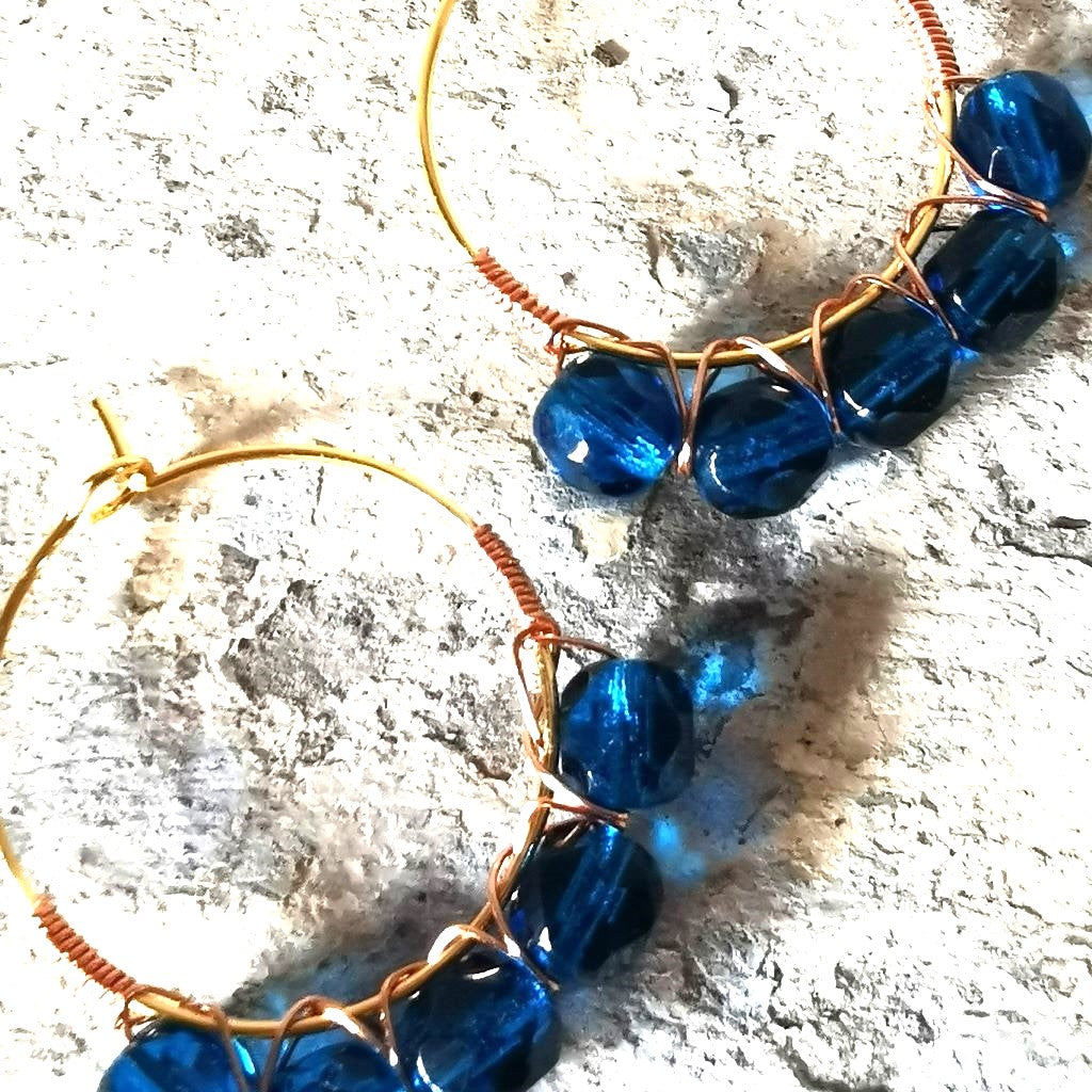 Boucles d'oreilles en laiton doré à l'or fin SALY