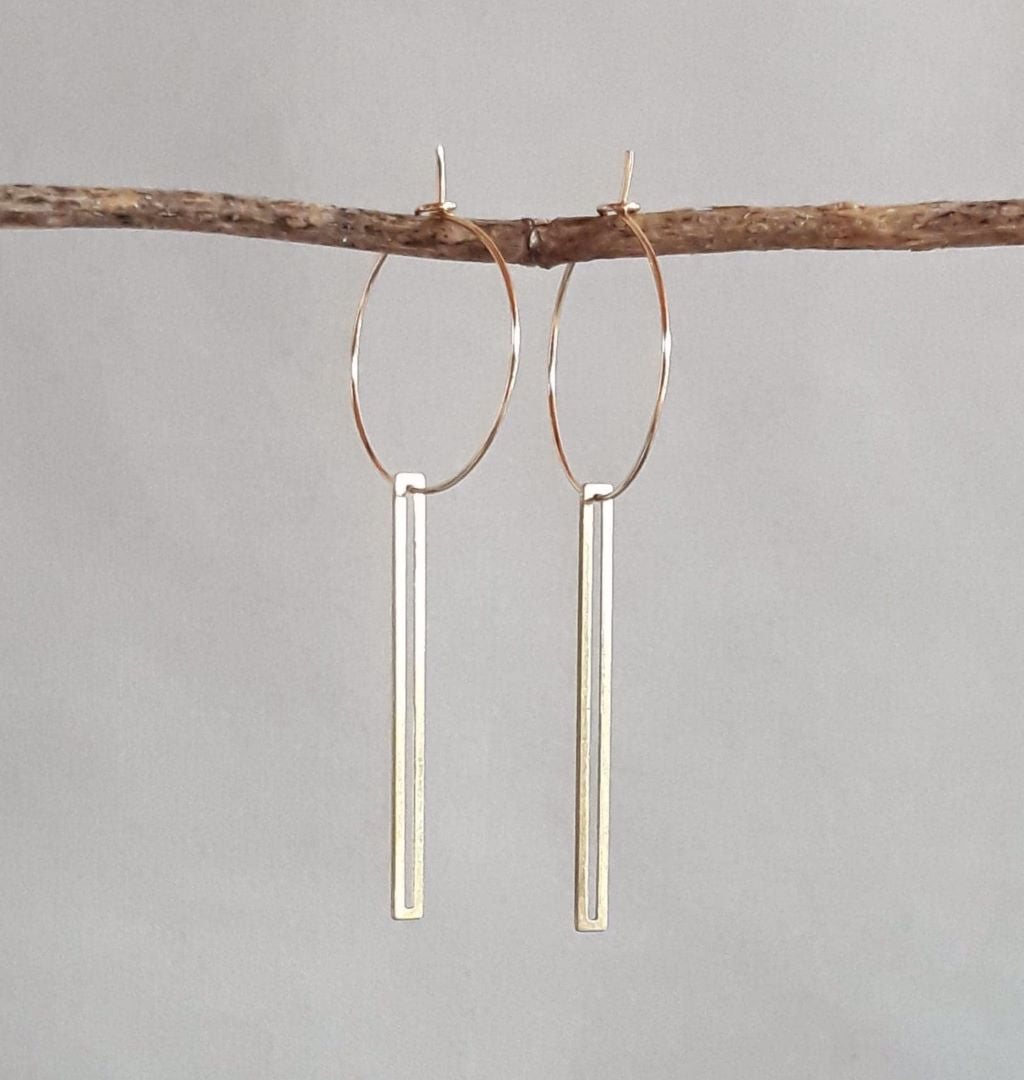 Boucles d'oreilles créoles en laiton brut SIMPLY