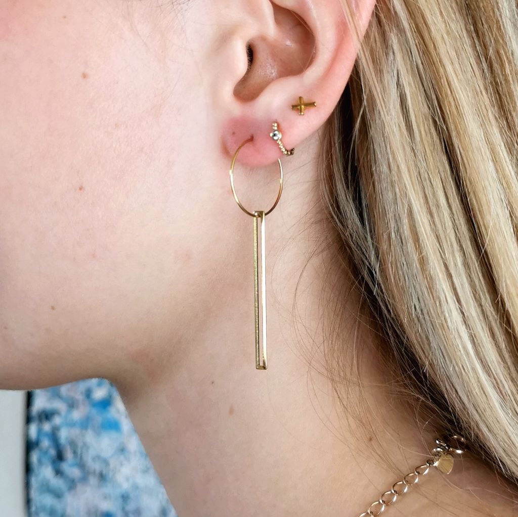 Boucles d'oreilles créoles en laiton brut SIMPLY