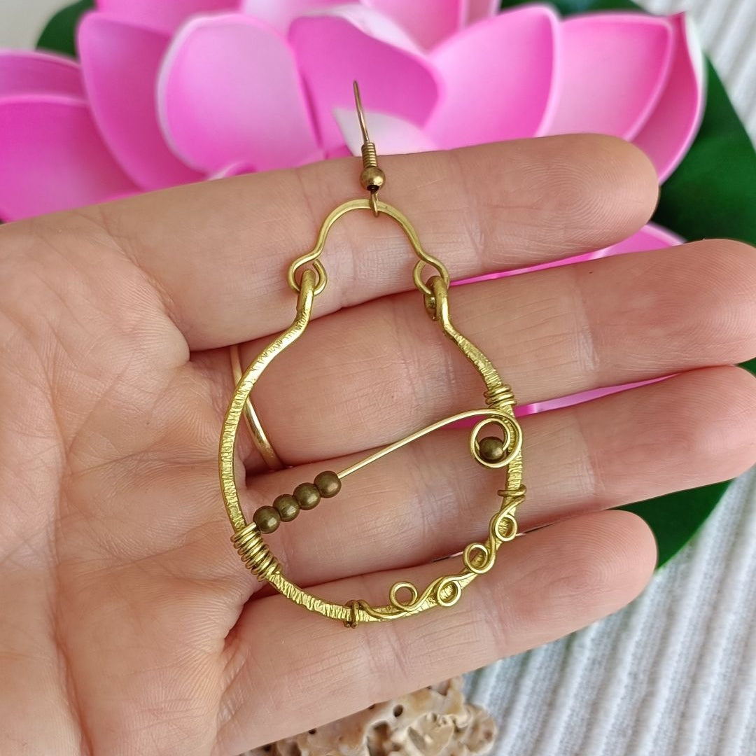 ODE Boucles d'oreilles - Laiton brut