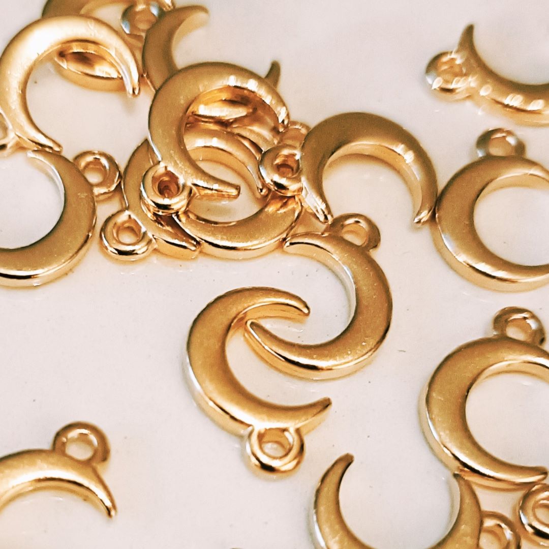 Boucles d'oreilles dorées à l'or fin LUNA