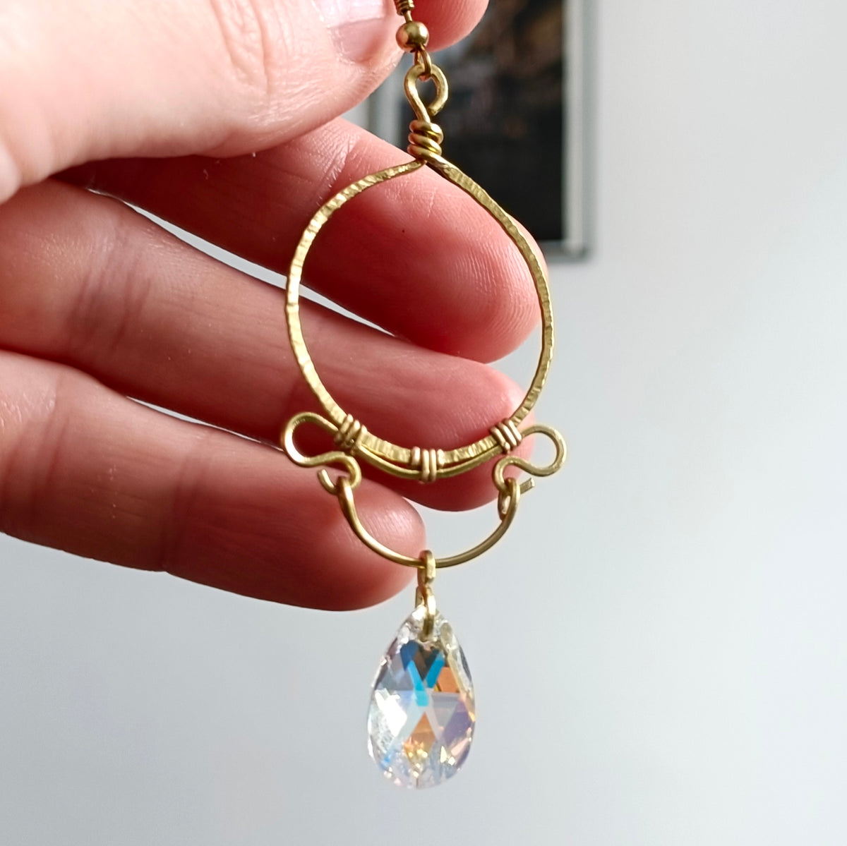 ORLANDO Boucles d'oreilles - Laiton brut et Cristal