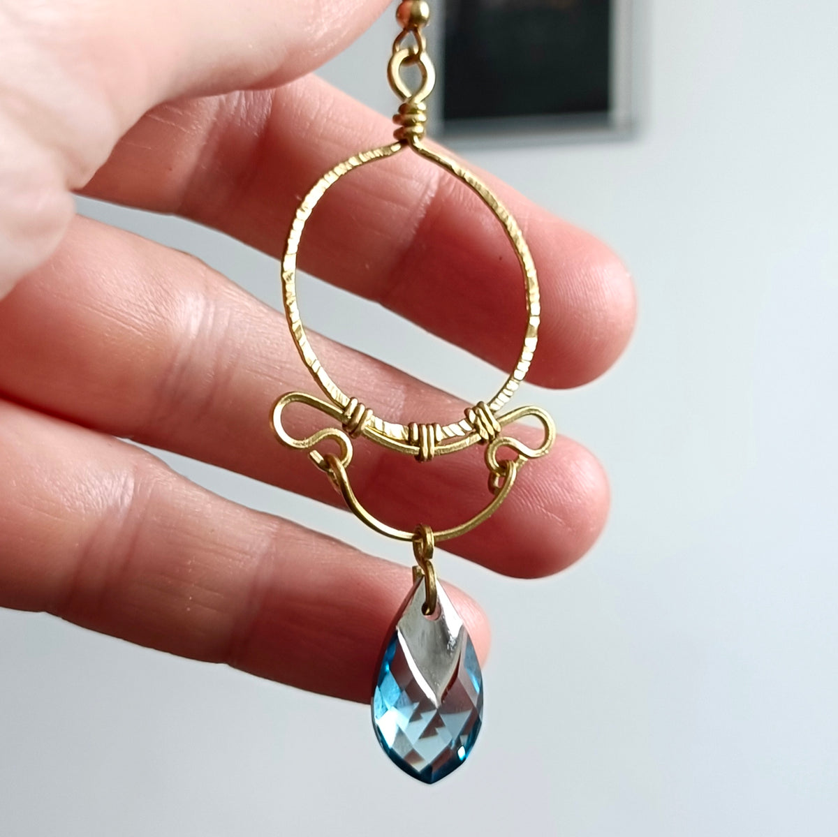 ORLANDO Boucles d'oreilles - Laiton brut et Cristal