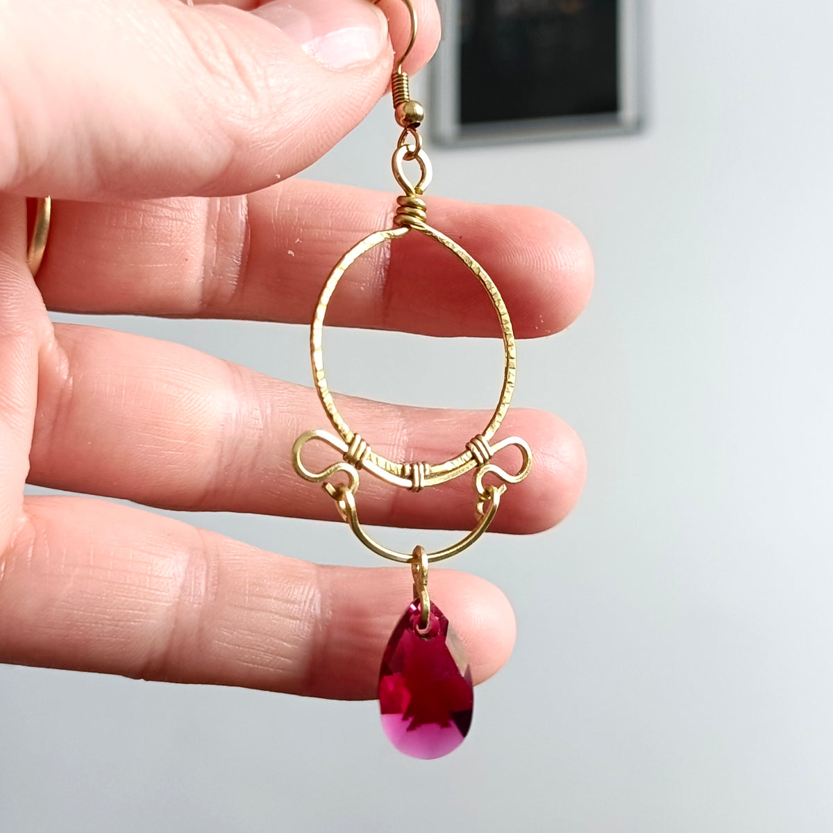 ORLANDO Boucles d'oreilles - Laiton brut et Cristal