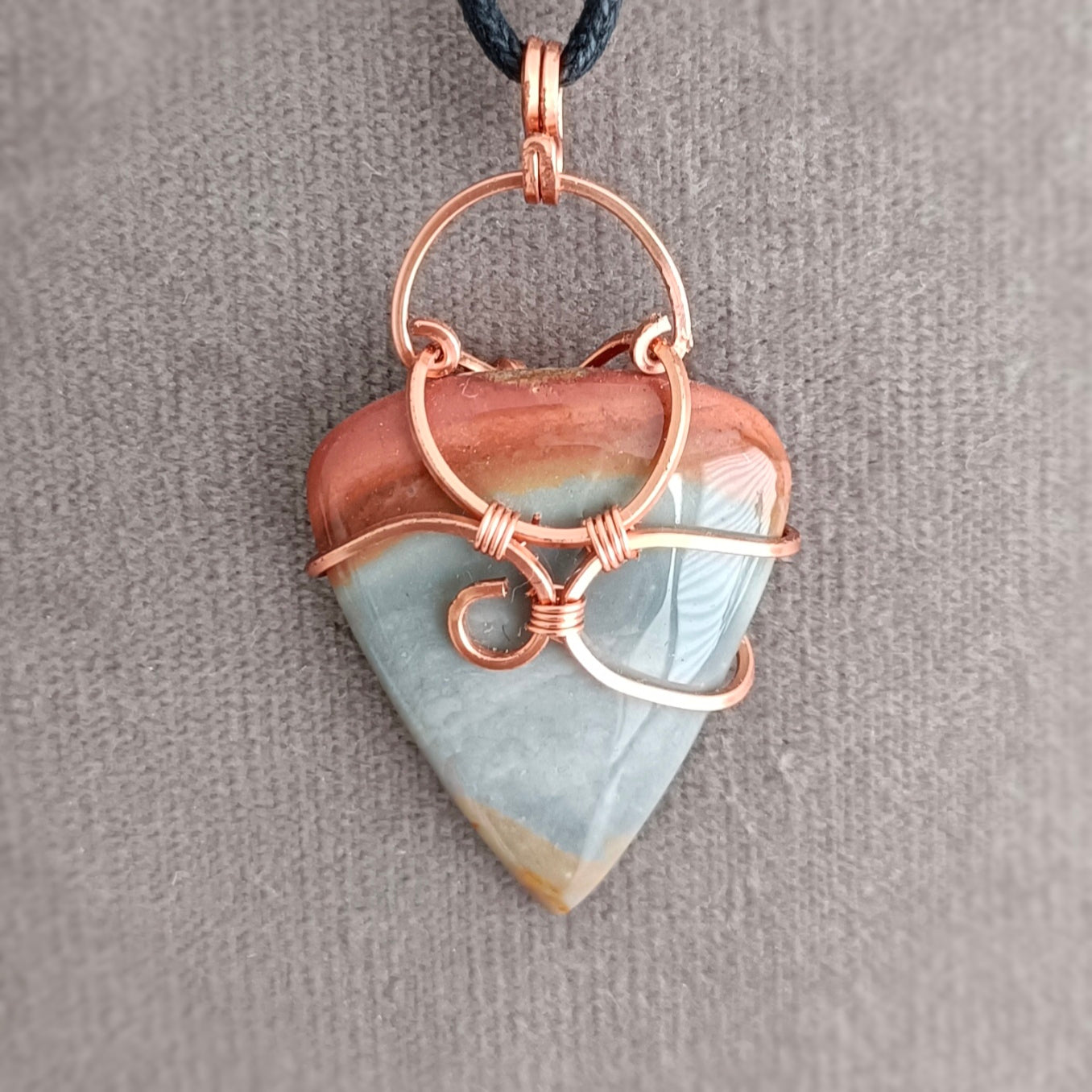 ARIA pendentif tressé - Jaspe Polychrome