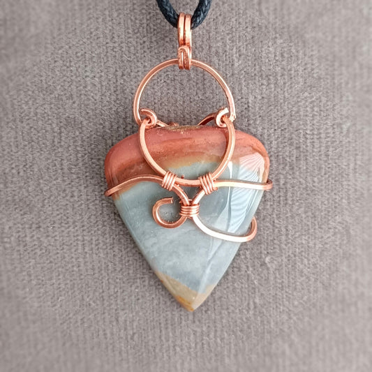 ARIA pendentif tressé - Jaspe Polychrome